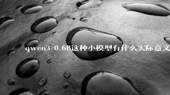 qwen3-0.6B这种小模型有什么实际意义和用途吗？